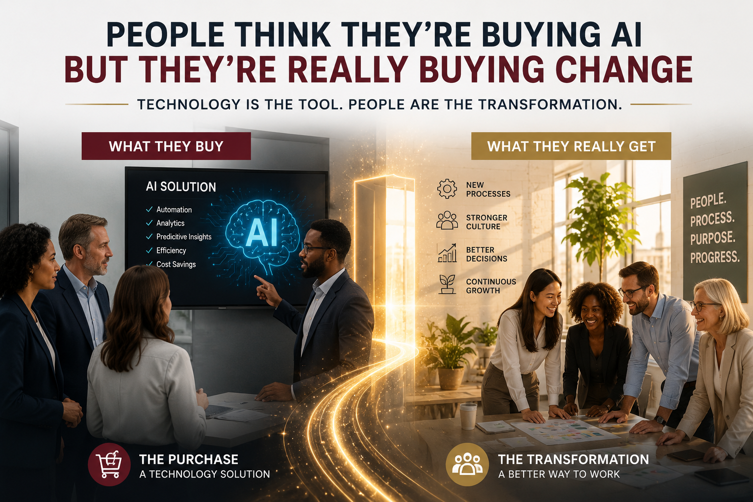 Organizations think they are buying AI, but they are really buying organizational change.